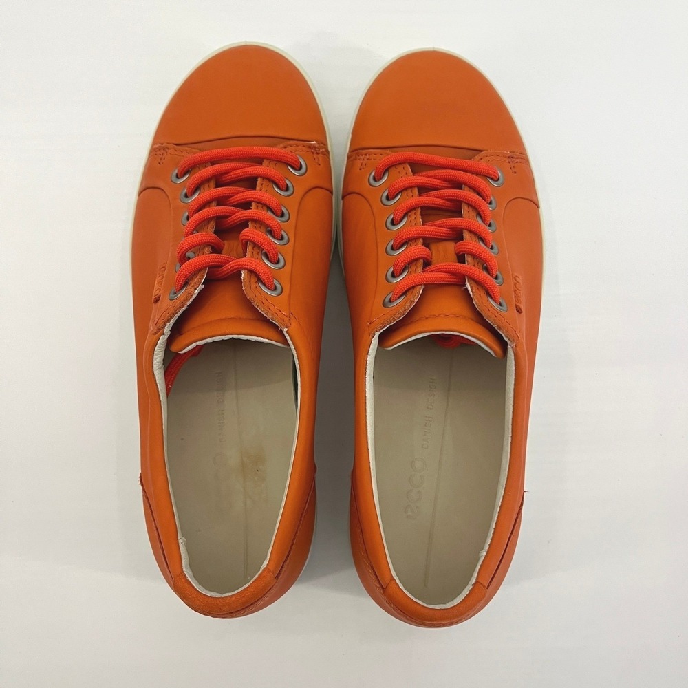 ECCO Soft 7 Women's Sneaker Orange Leather Comfort Casual Walking Shoes Size 5 - Picture 8 of 9
